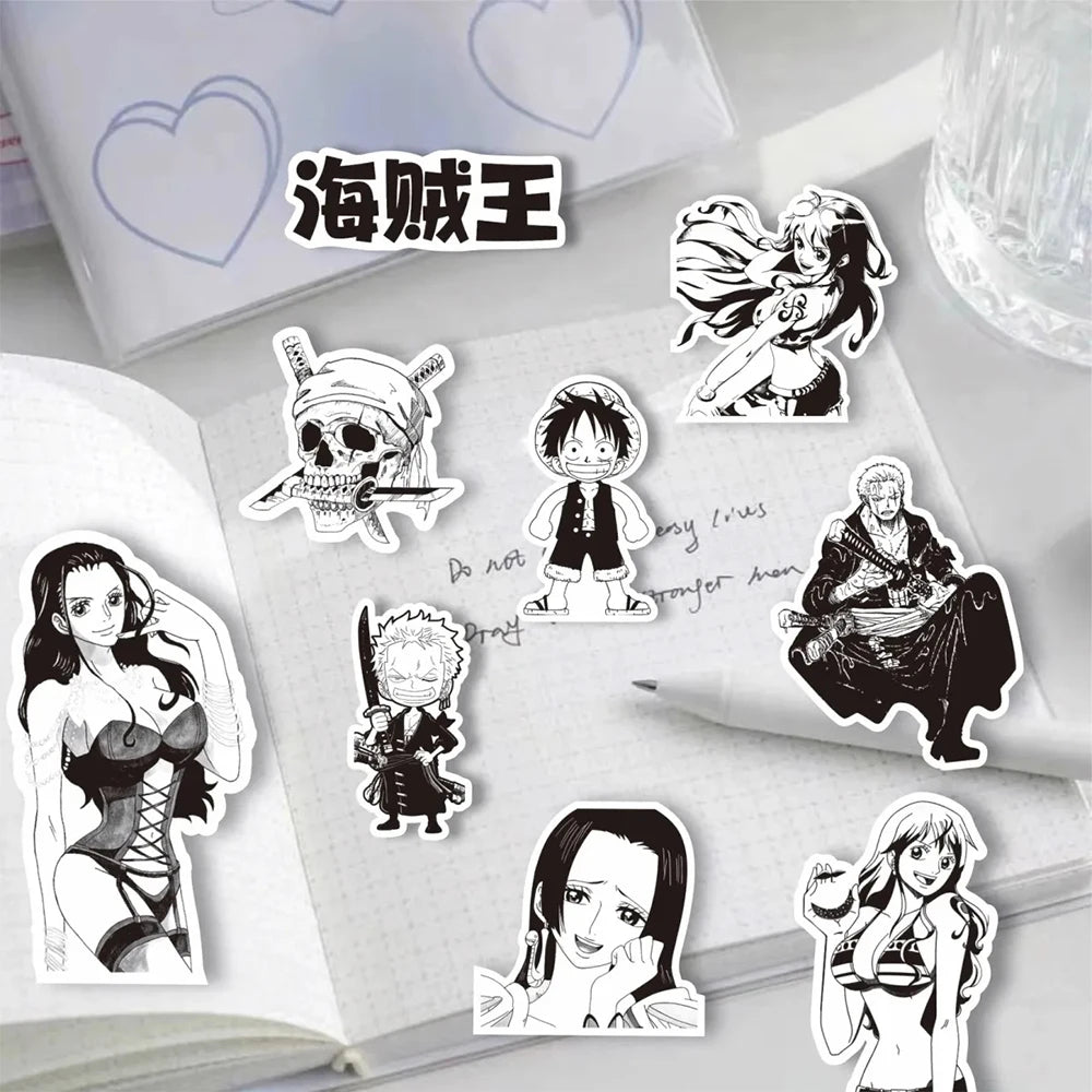 10/30/65pcs Black White ONE PIECE Stickers | Sticker | One Piece