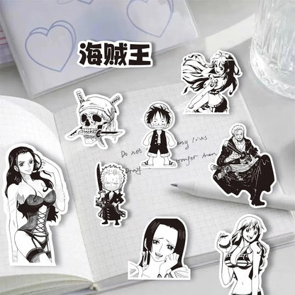 10/30/65pcs Black White ONE PIECE Stickers | Sticker | One Piece