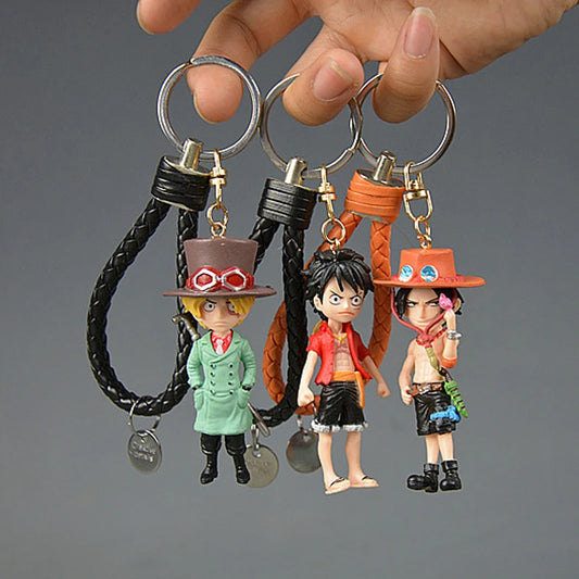 3D One Piece Figure Doll Keychain Nika Luffy Zoro Ace Robin | Keychain | One Piece