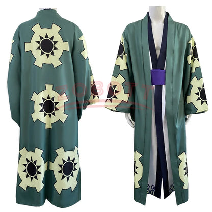 Cosplay One Piece Wano Country Roronoa Zoro Cosplay Costume Green Kimono Outfit | Costume | One Piece