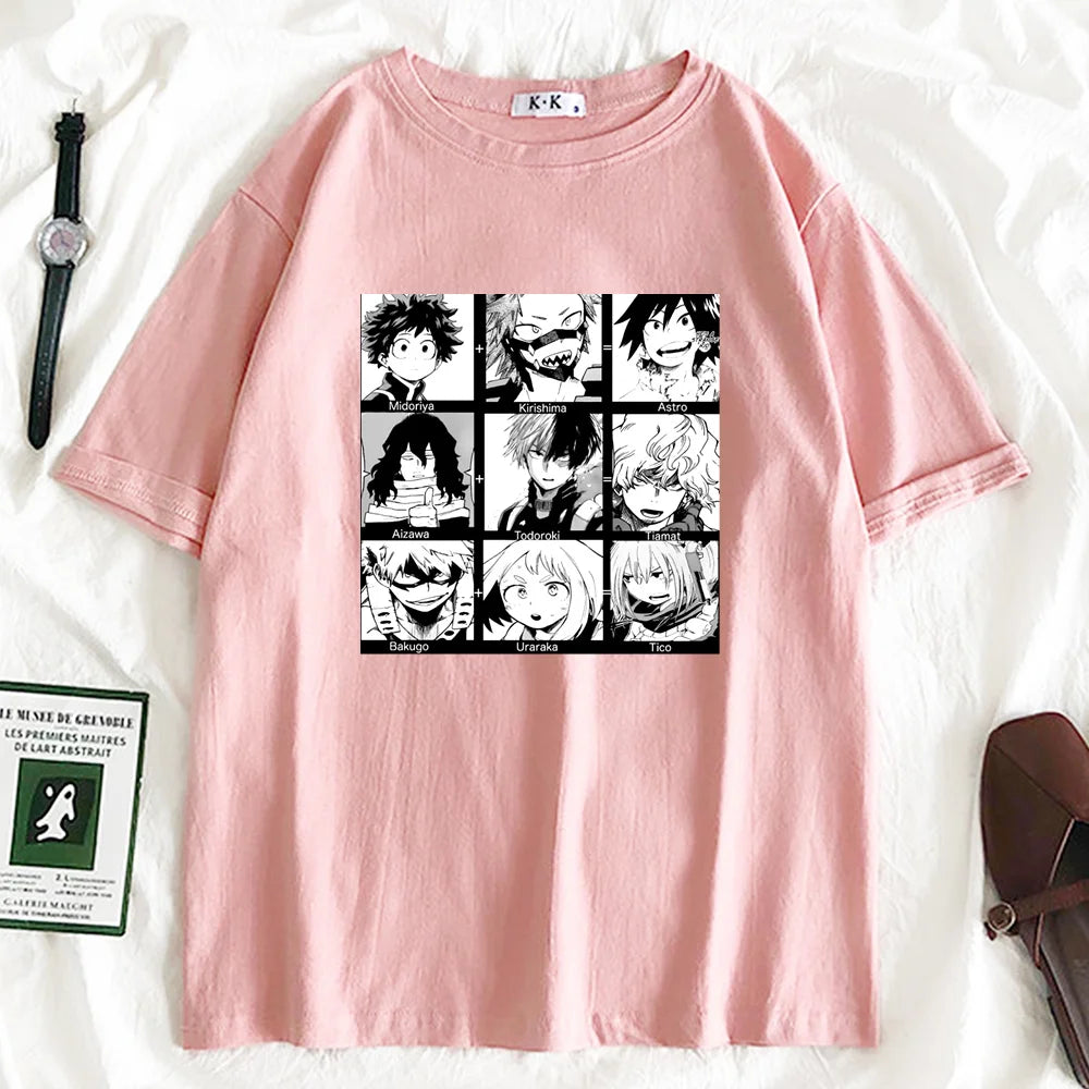 Funny T Shirt Girl Y2K 90s Harajuku Kawaii Graphic Tees | Oversized Clothes | My Hero Academia